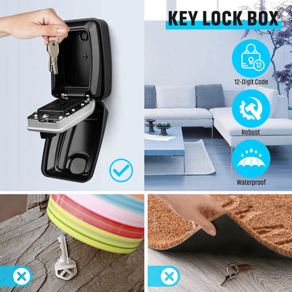 Weatherproof Key Safe with Combination Lock for Secure Key Storage
