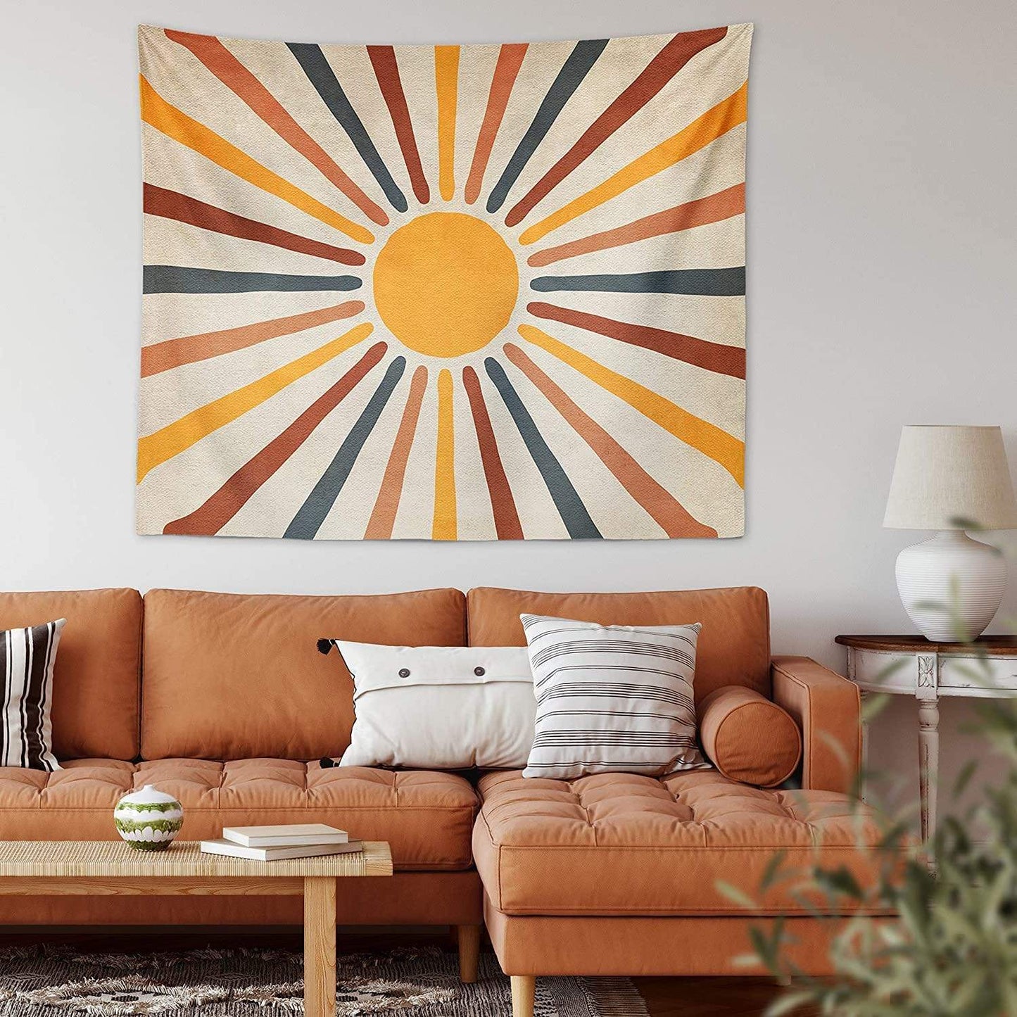 Boho Wall Tapestry with Sunbeam Design for a Warm Atmosphere at Home