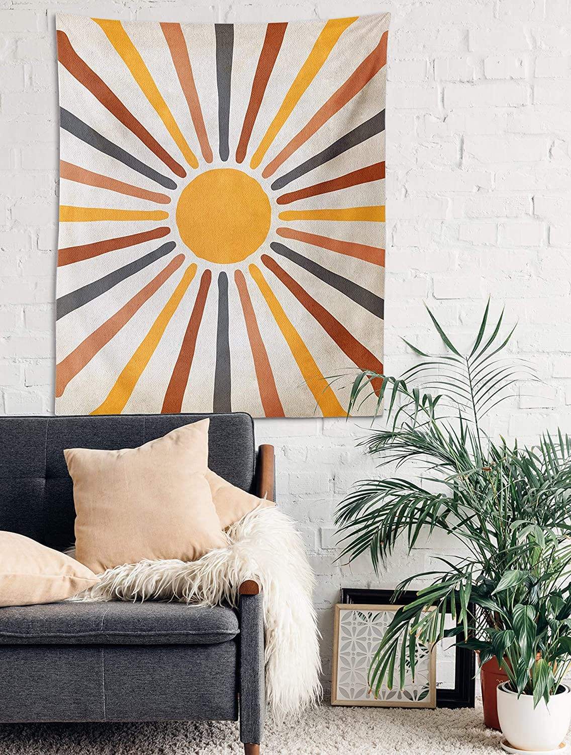Boho Wall Tapestry with Sunbeam Design for a Warm Atmosphere at Home