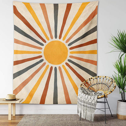 Boho Wall Tapestry with Sunbeam Design for a Warm Atmosphere at Home