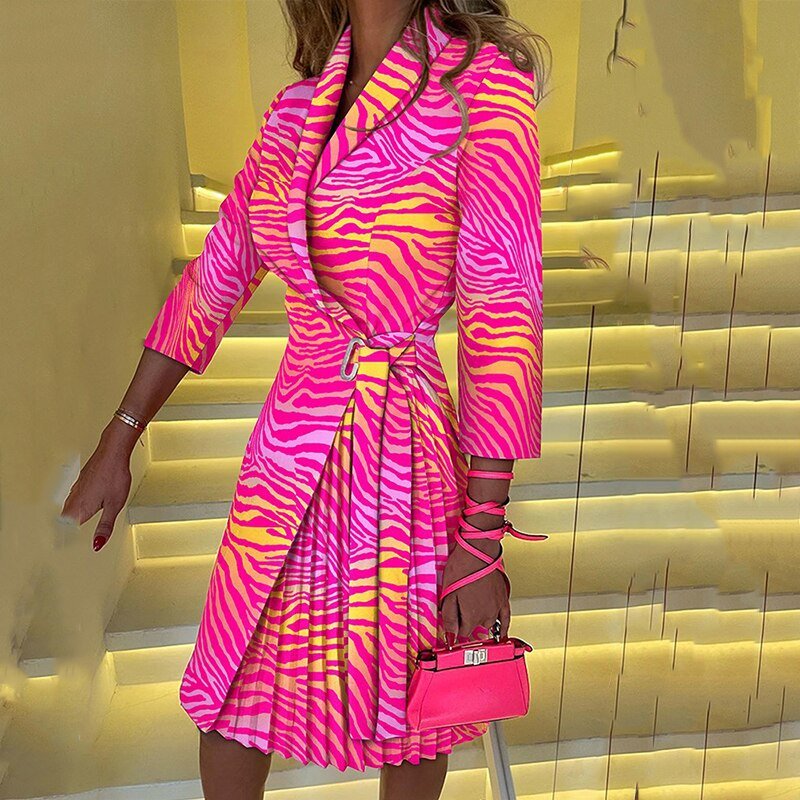 Sophie Blazer Dress for Women with Elegant Dress with Houndstooth Pattern