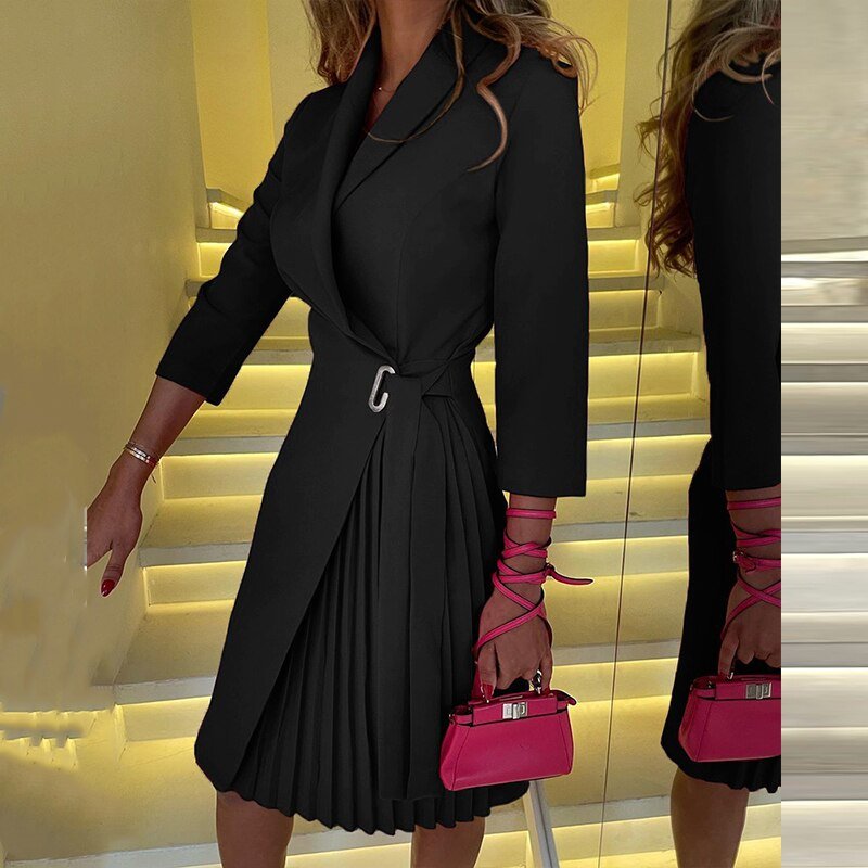 Sophie Blazer Dress for Women with Elegant Dress with Houndstooth Pattern
