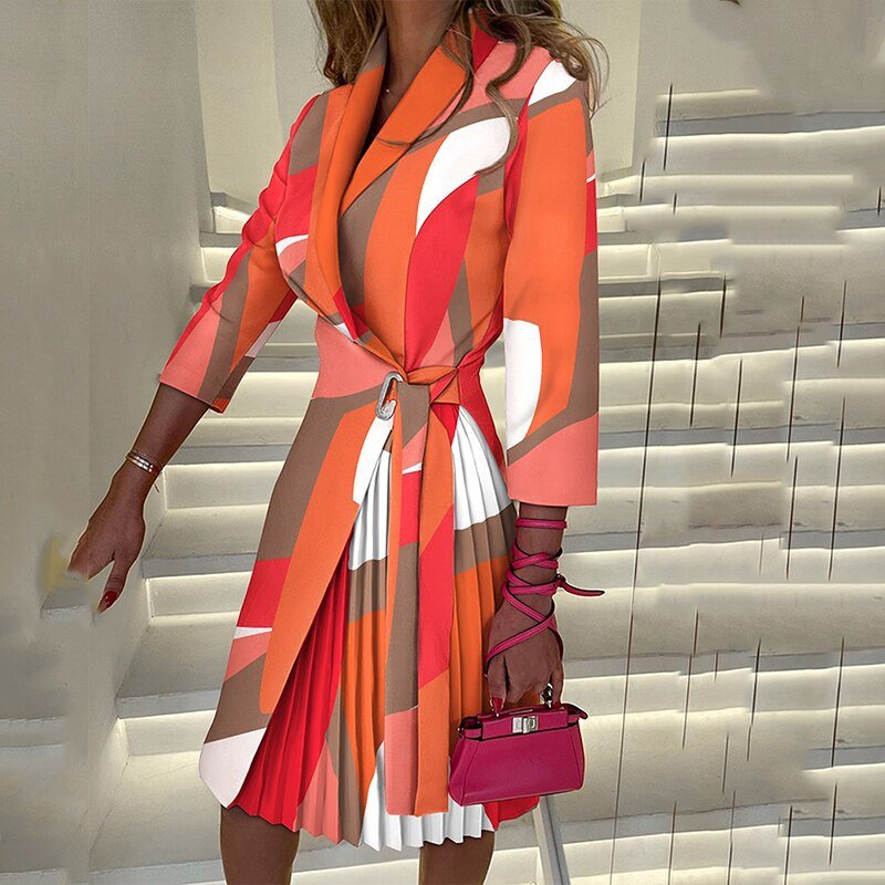 Sophie Blazer Dress for Women with Elegant Dress with Houndstooth Pattern