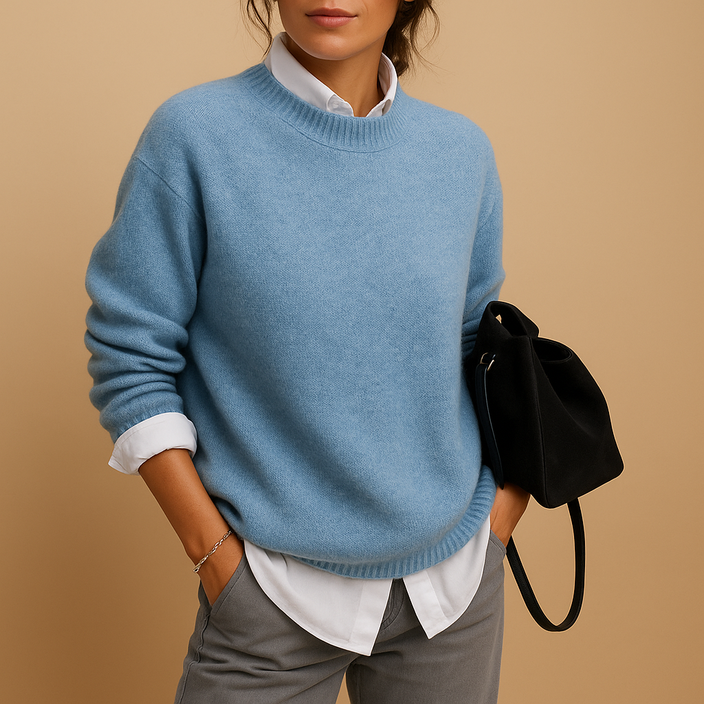 Ladies' Jumper with Fine Knit Structure and Timeless Elegant Fit