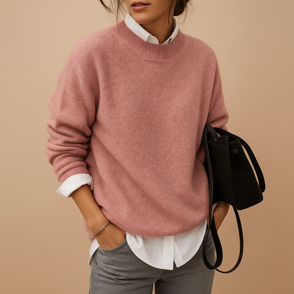 Ladies' Jumper with Fine Knit Structure and Timeless Elegant Fit