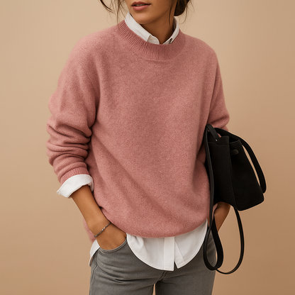 Ladies' Jumper with Fine Knit Structure and Timeless Elegant Fit